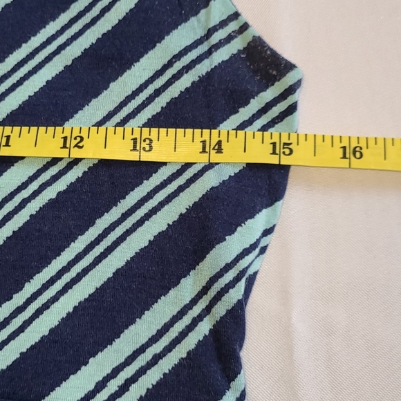 Blue stripped long sleeveless tank dress. S Petite - Picture 4 of 7